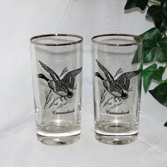 Federal Glass Sportsman 6 Water or Highball Glasses Game Birds - Picture 2 of 8